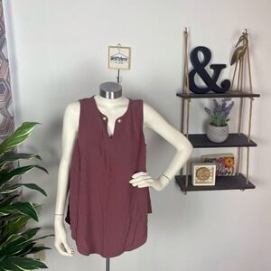 Torrid Mauve Sleeveless Grommet Blouse